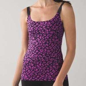 Lululemon Pink Barre None Cheetah Tank Top Sz 8